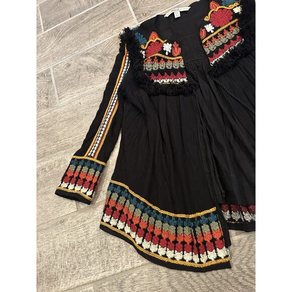 Zara Trafaluc Jacket Women's M Floral Embroidery Colorful Boho Style EUC - Picture 3 of 7